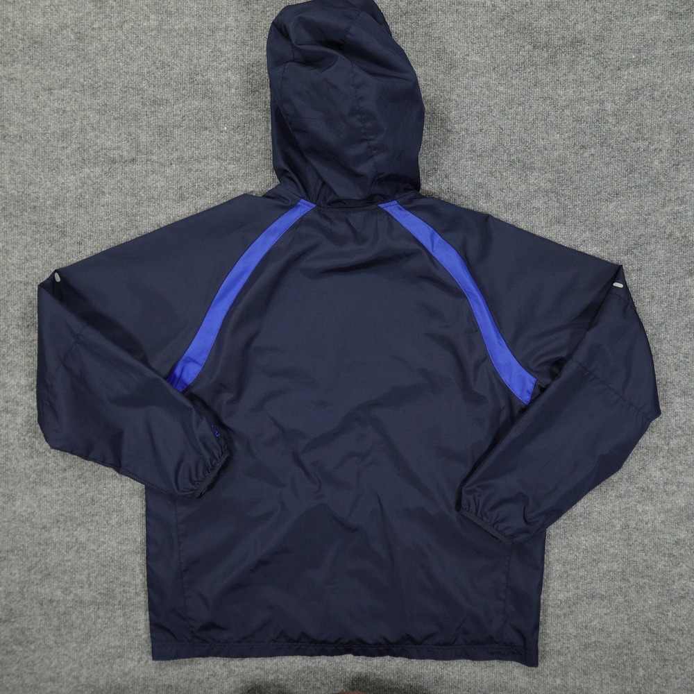 Starter Jacket Mens Large Navy Blue Royal Blue Hooded Mesh Lined Windbreaker Zip - Picture 6 of 9